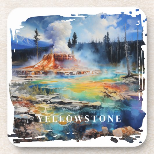 Yellowstone Geyser Getränkeuntersetzer (Vorderseite)