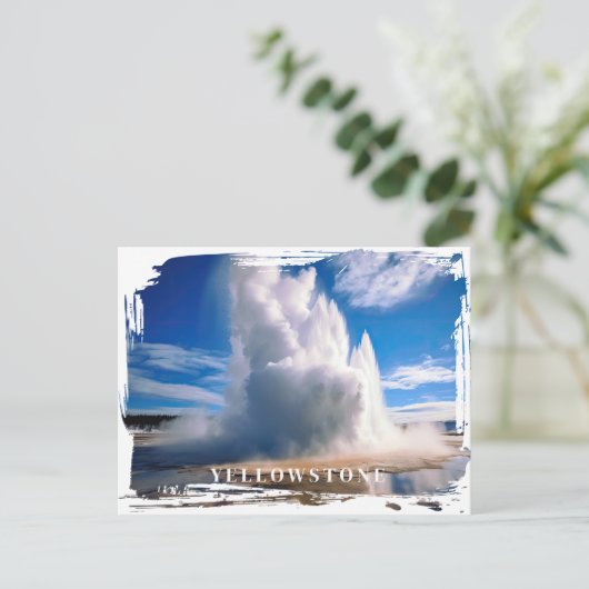 Yellowstone Geyser Postkarte (Stehend Vorderseite)