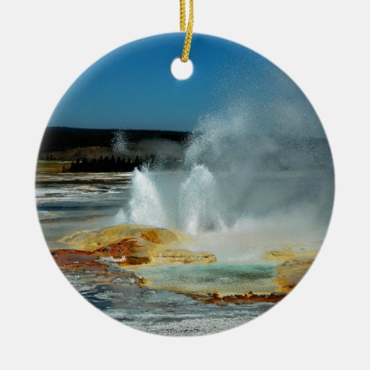 Yellowstone-Geysire Keramik Ornament (Vorne)