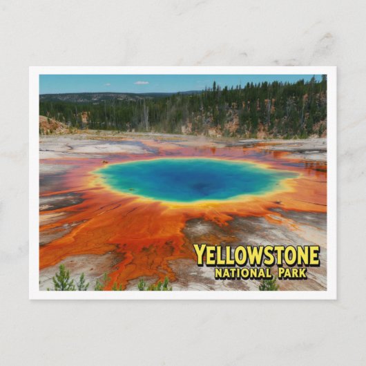 Yellowstone Grand Prismatic Photo Postkarte (Vorderseite)