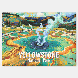Yellowstone Grand Prismatic Spring Van Gogh Custom Magnet