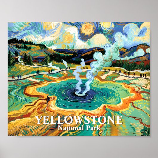 Yellowstone Grand Prismatic Spring Van Gogh Custom Poster (Vorne)