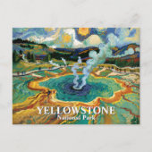 Yellowstone Grand Prismatic Spring Van Gogh Custom Postkarte (Vorderseite)