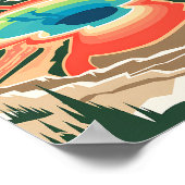 Yellowstone Grand Prismatic Spring Vintage Reise Poster (Ecke)