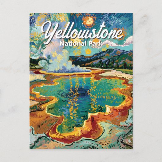 Yellowstone Grand Prismatic Van Gogh Benutzerdefin Postkarte (Vorderseite)