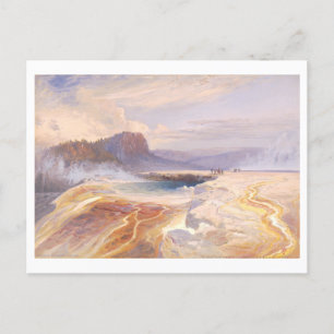 Yellowstone Great Blue Spring Vintage Lithografie Postkarte