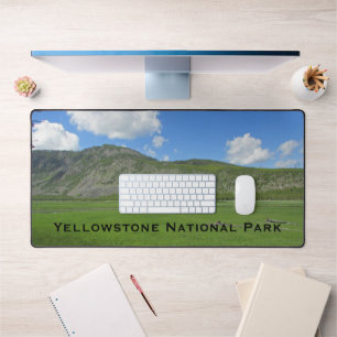 Yellowstone Green Meadow Foto National Park Schreibtischunterlage