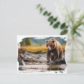 Yellowstone Grizzly Bär Postcard Postkarte (Stehend Vorderseite)