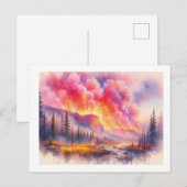 Yellowstone in Flammen,  Postkarte (Vorne/Hinten)