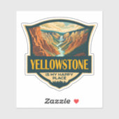 Yellowstone ist mein glücklicher Platz Nationalpar Aufkleber (Blatt)