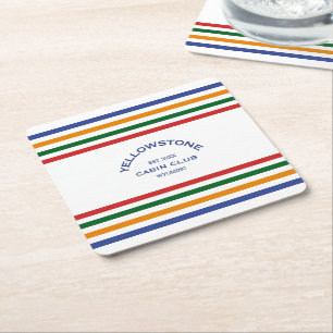 Yellowstone Kabine Club Custom Wappen Park Rechteckiger Pappuntersetzer