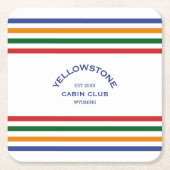 Yellowstone Kabine Club Custom Wappen Park Rechteckiger Pappuntersetzer (Vorderseite)