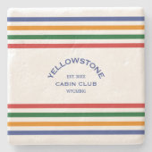 Yellowstone Kabine Club Custom Wappen Park Steinuntersetzer (Vorderseite)