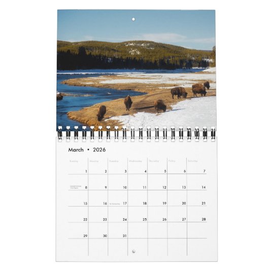 Yellowstone-Kalender Kalender (Mär 2026)