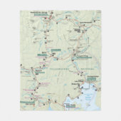 Yellowstone-Karten-Fleecedecke Fleecedecke (Vorderseite)