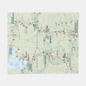 Yellowstone-Karten-Fleecedecke Fleecedecke (Vorderseite (Horizontal))