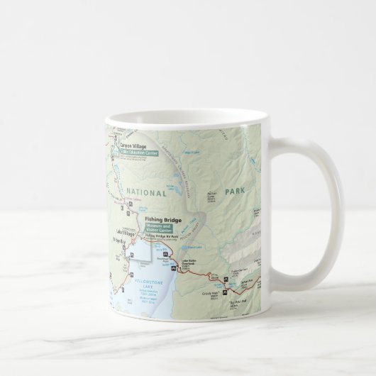 Yellowstone-Karten-Tasse Kaffeetasse (Rechts)