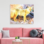 Yellowstone Kojote Leinwanddruck (Insitu (Wohnzimmer))