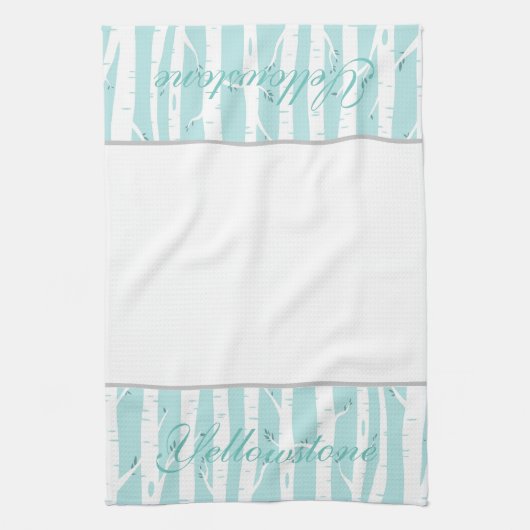 Yellowstone Küche Handtuch Aspen Trees Aqua (Vertikal)