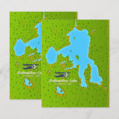 Yellowstone Lake, Wyoming Map (Vorne/Hinten)