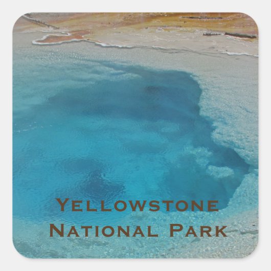 Yellowstone Landschaft Blue Pool Nationalpark Quadratischer Aufkleber (Vorderseite)