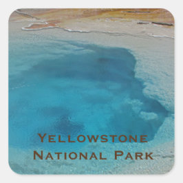 Yellowstone Landschaft Blue Pool Nationalpark Quadratischer Aufkleber