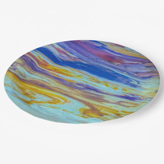 Yellowstone Lava Pool Wirbel Pappteller (Schrägansicht)