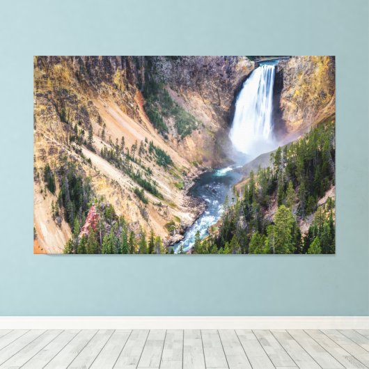 Yellowstone Lower Falls Leinwand Art (Insitu (Holzboden))