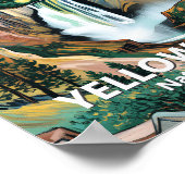 Yellowstone Lower Falls Van Gogh Starry Night Art Poster (Ecke)