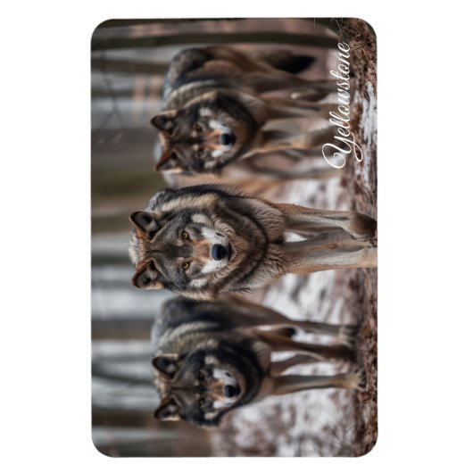 Yellowstone Magnet-Wölfe Magnet (Vertikal)