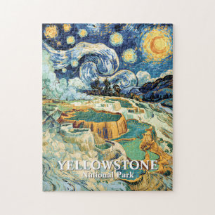 Yellowstone Mammoth Hot Springs Van Gogh Lebendig Puzzle