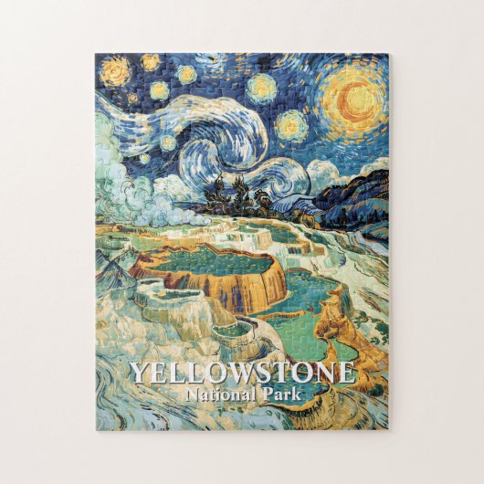 Yellowstone Mammoth Hot Springs Van Gogh Lebendig Puzzle (Vertikal)