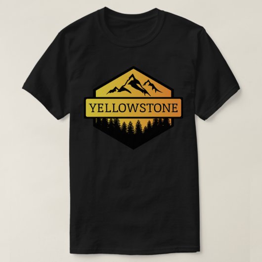 Yellowstone Montana Berge und Bäume T-Shirt (Design vorne)