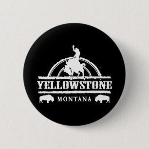 Yellowstone Montana Rodeo Cowboy Button