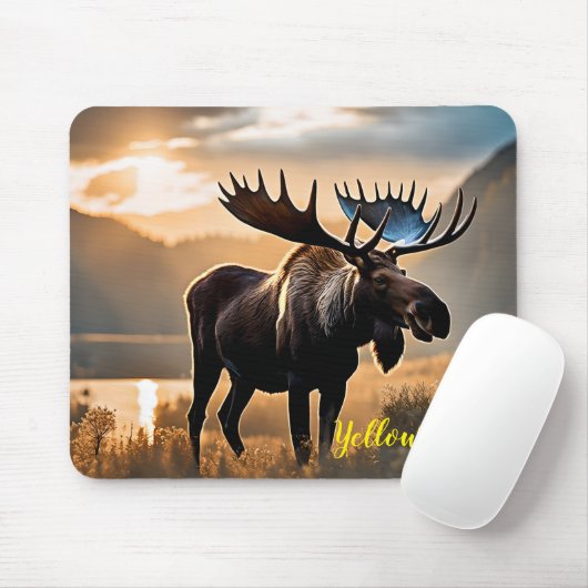 Yellowstone Moose Mouse Pad Mousepad (Mit Mouse)