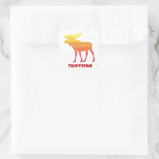 Yellowstone Moose Quadratischer Aufkleber (Tasche)
