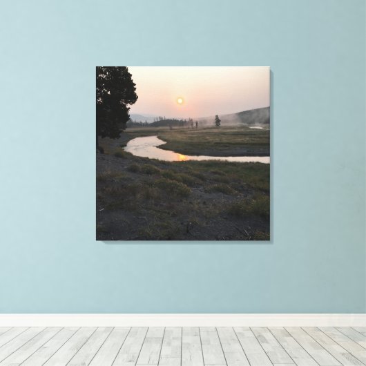 Yellowstone Morning Canvas Print Leinwanddruck (Insitu (Holzboden))