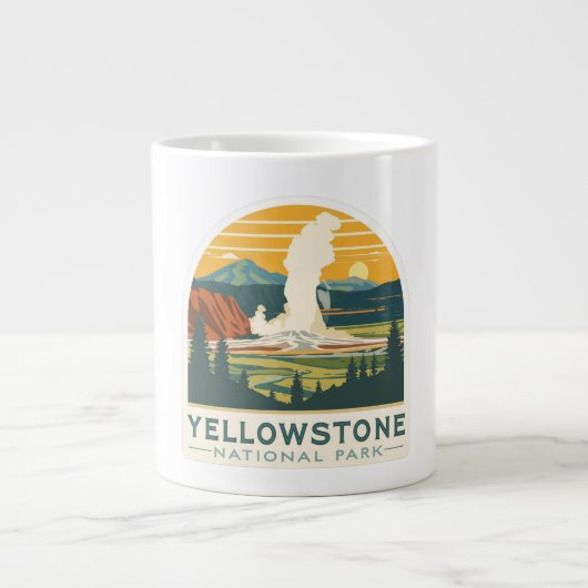Yellowstone National Park Adventure Design Jumbo-Tasse (Vorderseite)