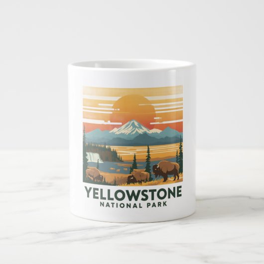 Yellowstone National Park Adventure Design Jumbo-Tasse (Vorderseite)