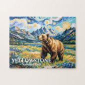 Yellowstone National Park Bear Landscape Van Gogh Puzzle (Horizontal)