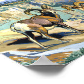 Yellowstone National Park Bighorn Sheep Van Gogh Poster (Ecke)