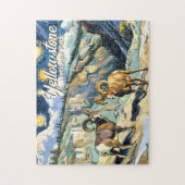 Yellowstone National Park Bighorn Sheep Van Gogh Puzzle (Vertikal)