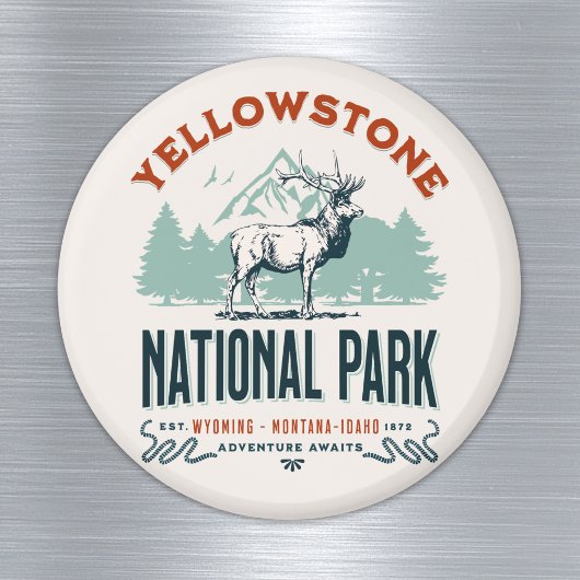 Yellowstone National Park Cute Landscape Magnet