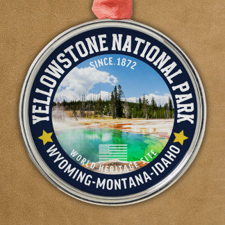 Yellowstone National Park Forest Landscape Ornament Aus Metall