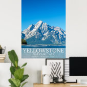 Yellowstone National park Forest Landscape Photo Poster (Heimbüro)