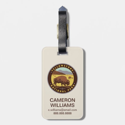 Yellowstone National Park Gepäckanhänger (Rückseite vertikal)