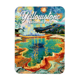 Yellowstone National Park Grand Prismatic Van Gogh Magnet