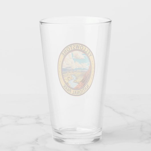 Yellowstone National Park Hayden Valley Travel Art Glas (Rückseite)