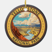 Yellowstone National Park Hayden Valley Travel Art Keramik Ornament (Hinten)