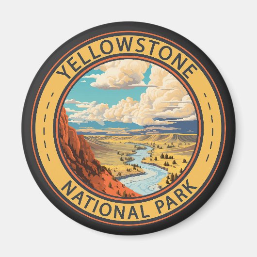 Yellowstone National Park Hayden Valley Travel Art Magnet (Vorne)